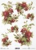 Papel de arroz rosas de color rojo oscuro*Бумага рисовая темно-красные розы*Reispapier dunkelrote Rosen